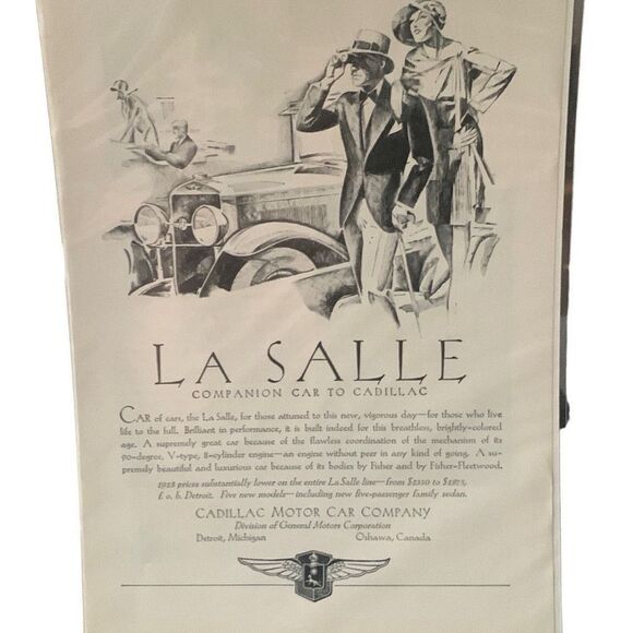 Vintage 1928 La Salle Companion Car To Cadillac Ad Advertisement - Picture 2 of 4